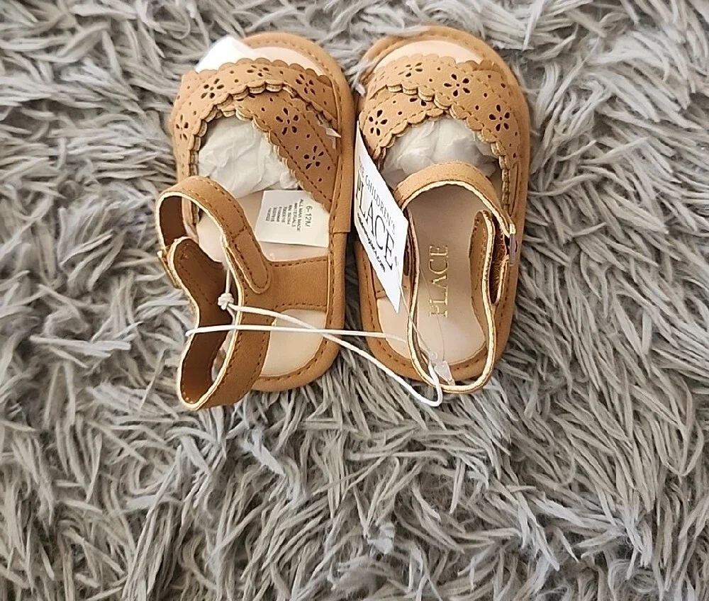 Children's Place Tan Scalloped Sandals - 6-12M